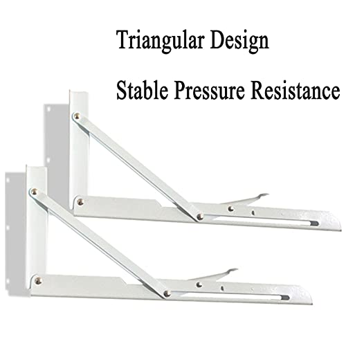 OUYOXI Wall Mounted Folding Table Wall Mounted Desk Heavy Duty Wall Mounted Floating Folding Table for Bedroom, Laundry, Balcony, Kitchen, White