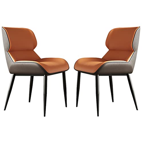 Kitchen Dining Room Furniture Chairs Kitchen Dining Chairs Set Of 2 Microfiber Leather Office Chair with Carbon Steel Metal Chair Legs for Lounge