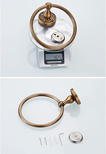 RAKUTE Antique Towel Rack Towel Ring, Space Aluminum Retro Towel Hanger Bath Towel Rack, Wall Mount Bathroom Ring