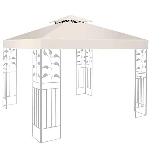 Gazebo canopy replacement covers 3x4M,Outdoor gazebo Waterproof Canopy,with 2 Tier Roof,Patio Replacement Tent Top Canopy,Outdoor Garden Patio Pa