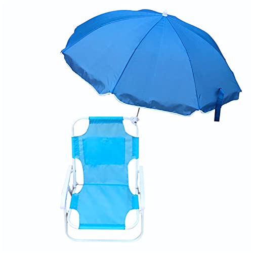 Syfinee Kids Beach Folding Chairs with Parasol,Outdoor Beach Recliner Garden Sunloungers Multifunctional Portable Deck Chairs for Children