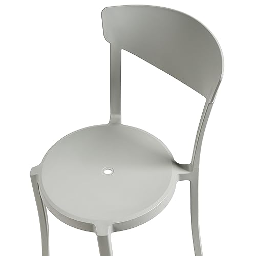 Modern Set of 4 Garden Dining Chairs Lightweight Plastic Light Grey Resistant Vieste