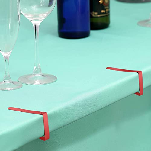 Table Cloth Clips Red Tablecloth Cover Clamp Table Cover Clamps Holder Adjustable Metal Clip for Picnics Parties Weddings Dinners 8PCS