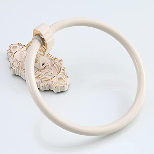 RAKUTE Bathroom Towel Hanger Holder, Towel Ring, Towel Rack, Round Towel Hanger Wall Mount Bathroom Hardware Bathroom Ring
