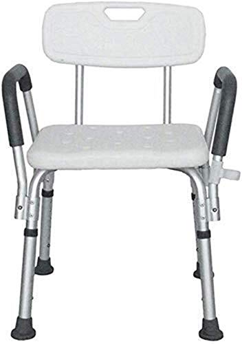 Bath Stools,Bathroom Seat Shower Stool Bath Chair Height Adjustable with Armrests Lightweight Aluminum with Backrest for Pregnant Person 200 Kg