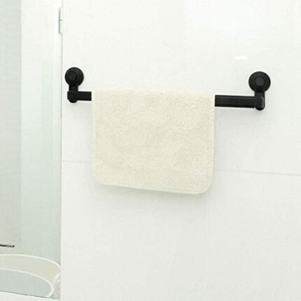 Bathroom, Wall Mounted Towel Rack, Adjustable Suction Cup Abs Material Towel Holder Towel Rail Bar for Bathroom Kitchen Single-Layer Minimalist/B