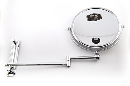 Danielle Creations Adjustable Wall Mounted Chrome Mirror x 10 Magnified 20cm