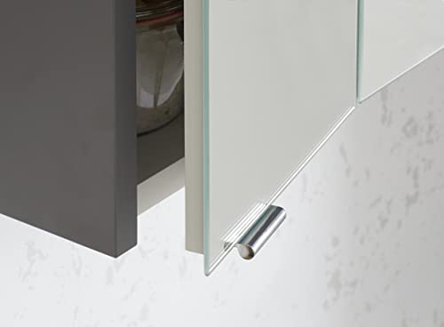 Pelipal 39-I Mirror Cabinet, Engineered Wood Glass, Quartz Grey matt, 70x65x16 cm