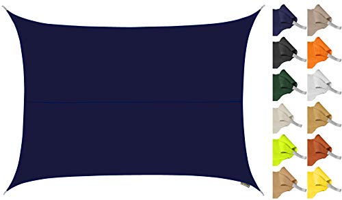 Kookaburra 4m x 3m Rectangle Water Resistant Garden Patio Sun Shade Sail Canopy 96.5% UV Block with Free Rope (Sand)