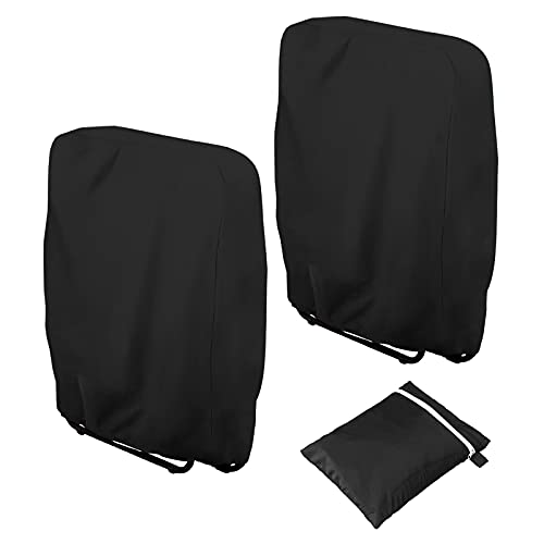 Garden Chair Cover, 2Pcs Folding Chair Covers Patio Reclining Chair Cover, Windproof, Anti-UV, Hydrophobic Oxford Fabric Outdoor Patio Sunbed Cov