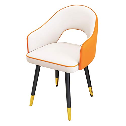 Modern Kitchen Dining Room Chairs Leather Dining Chairs Living Room Armchair with Black Metal Legs And Backrest For Living Room Bedroom Kitchen (