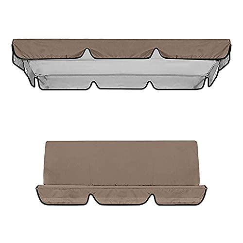 NJGRAE Swing Cushion Cover, Waterproof 3 Seater Swing Seat Cover Bench Cushion Covers Chair Protection for Outdoor Garden Patio Hammock (Gray)