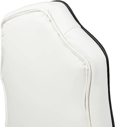 MoNiBloom White-Black Blocking Bar Stools Set of 2, Vibrant Racing Style Height Adjustable PU Leather Barstools with Footrest, 360° Swivel Kitche