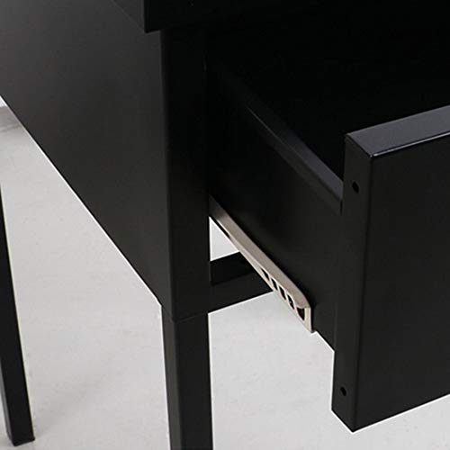 JYDQM Fashion Bedside Table Simple Nordic Bedroom Bedside Table, Tall Metal Bedside Table, Black