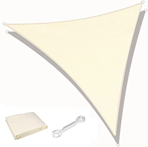 KAHEIGN Triangle Sun Shade Sail, 3m x 3m x 3m Waterproof 98% UV Block Sun Shade Canvas 180gsm Sunscreen Awning Canopy for Outdoor Garden Patio Ya
