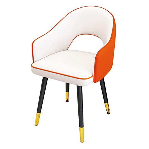 Modern Kitchen Dining Room Chairs Leather Dining Chairs Living Room Armchair with Black Metal Legs And Backrest For Living Room Bedroom Kitchen (