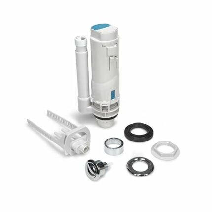 Adjustable Toilet Dual Flush Valve with Push Rod Push Button Toilet Flush System Replacement Universal WRAS Approved 1.5" or 2" Outlet Cistern Fl