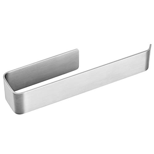 JS Self Adhesive Hand Towel Holder Towel Rail Black Towel Ring for Bathroom Kitchen Stick on Wall No Drilling