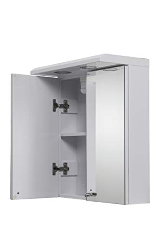 Croydex Shire Double Door White Illuminated Cabinet, Steel Beige, 23x45x53 cm
