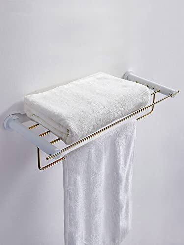 HIGOH Towel Racks,Bathroom Towel Rack Wall Mounted Towel Holder,Bath Hardware Solid Brass Towel Rack,Towel Bar,Towel Holder,Nail Punched Bathroom