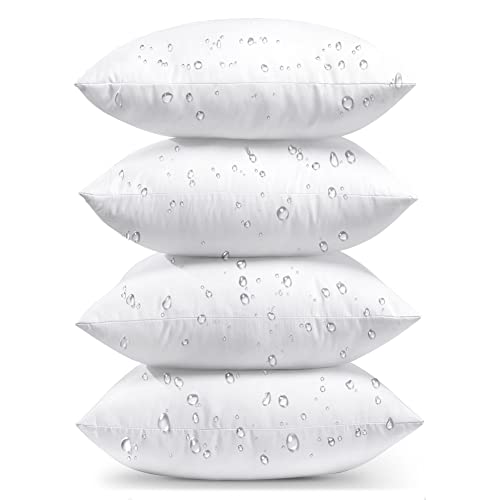 JOTOM Outdoor Cushion Inserts 45x45cm Waterproof Premium Cushion Inner Pads 18"x18" Pillow Filling Set of 4 Decorative Square Pillow Inserts Sofa