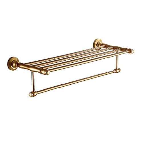 HIGOH Towel Racks,Bathroom Towel Rack Wall Mounted Towel Holder,European Style Antique Towel Rack,Space Aluminum Retro Copper Bathroom Rack,Bathr