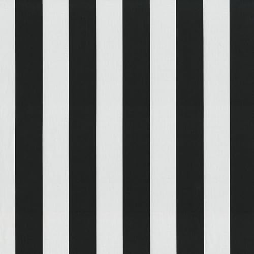 Pillow Perfect Stripe Indoor/Outdoor Sofa Setee Swing Cushion, Tufted, Weather, and Fade Resistant, 19" x 44", Black/White Cabana Stripe, 1 Count