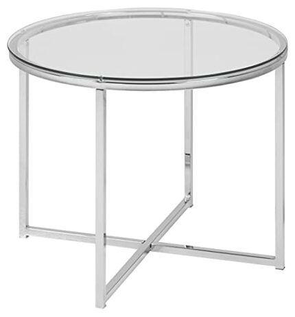 AC Design Furniture, Chrome Lamp Table, Silver,55 x 55 x 45 cm