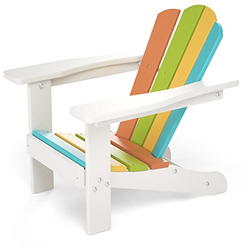TORVA Kids Adirondack Chair, Outdoor Garden Chair for Children, Adirondack Chairs for Patio Porch Patio Backyard Fire Pit, Recyclable & Weather R