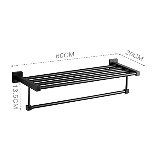N/A Space Aluminum Towel Rack, Wall-Mounted Towel Holder Organizer Towel Shelf Storage Rail for Bathroom Kitchen