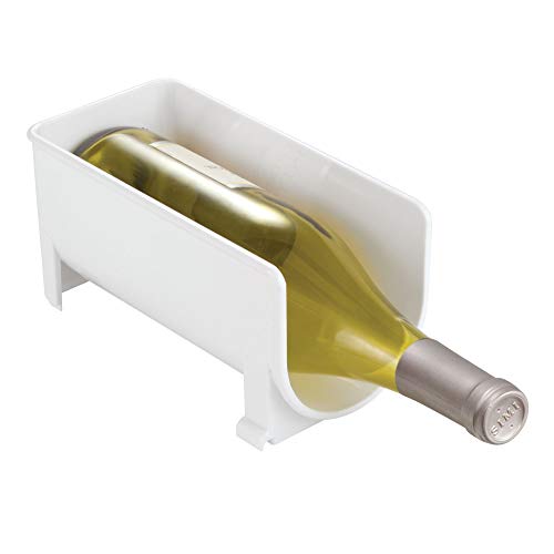 mDesign Vertical Stacking Wine Rack - Crystal Clear Bottle Rack - Horizontal Wine Holder Extends Wine and Cork Life - 4 Stackable Wine Racks x 1