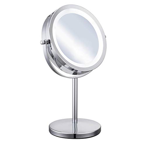 SkiPdr 5X Magnification Facial Makeup Cosmetic Mirror Round LED Light Makeup Mirror