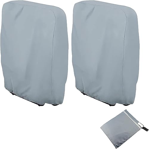 Juliyeh 2 Pieces Outdoor Folding Garden Chair Cover Folding Chair Covers Oxford Waterproof Anti-UV (W71×L110cm) (Grey)