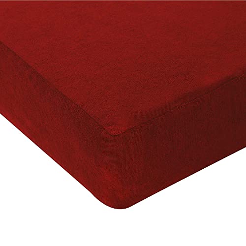 Green Velly Indian Waterproof and Dustproof Terry Cotton Mattress Protector - 78 X 36 Inches, Single Size, Maroon