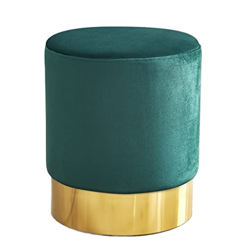 LUKEO Small round stool, household low stool, fabric sofa stool, stainless steel small pier (Color : D, Size : Talla �nica)