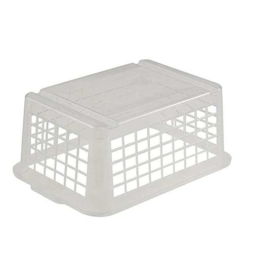 keeeper Storage Basket, Sturdy Plastic (PP), 2.8 Litre, 25 x 17 x 10 cm, Transparent-Natural