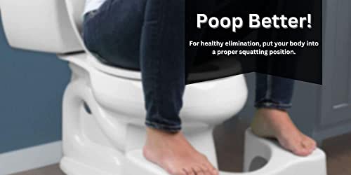 JAMTECH Heavy Duty Plastic Portable Potty Toilet Stool for Adults 7" Squatting Poop Foot Stool with Freshener Space, Bathroom Non-Slip Toilet Ass