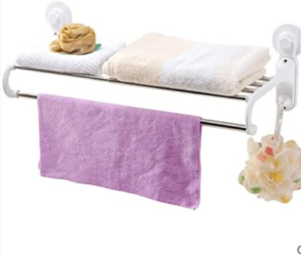 Vacuum Suction Cup Towel Bar,Removeable Shower Mat Rod Shower Door Adhesive Towel Bar Suction Towel Rack