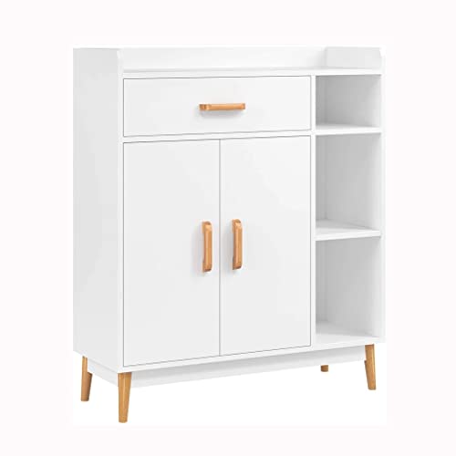 LIUZH Shoe Storage Cabinet With Cupboard For Living Room Office Bedroom Entrance (3 Shelves Drawer 2 Doors)