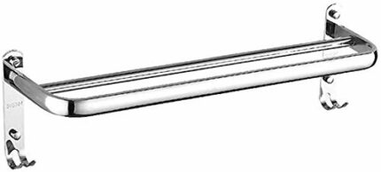 KNOXC Towel Racks,Towel Bar Double Towel Bar Polished Finish Wall Mounted for Bathroom or Kitchen with Hook Towel Rack