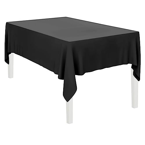 HXMJIED Black Tablecloth Plastic Table Cover (1 Pack) 137 x 274 cm Wipeable Rectangle Table coths for Indoor or Outdoor, Wedding, Birthday Party