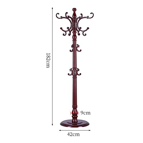 KRHINO Clothes rack and hat rack Coat rack solid wood floor-standing hangers bedroom coat rack home hanging bag rack Suitable for living room