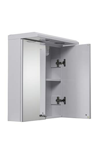 Croydex Shire Double Door White Illuminated Cabinet, Steel Beige, 23x45x53 cm