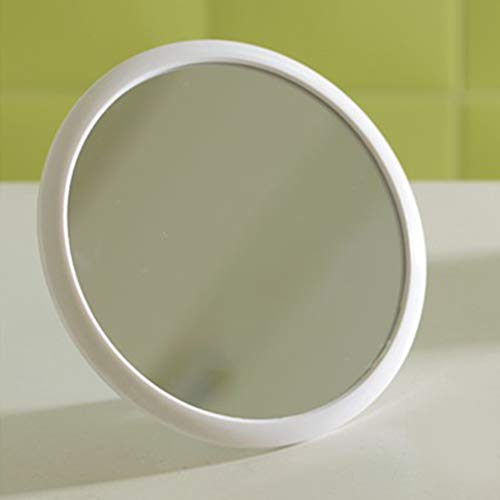 Fiacvrs Shower Mirror Bath Mirror Make Up Mirror with Stainless Steel Detachable Suction Cup, Modern Wall Hanging Rotation Small Mirror(White)