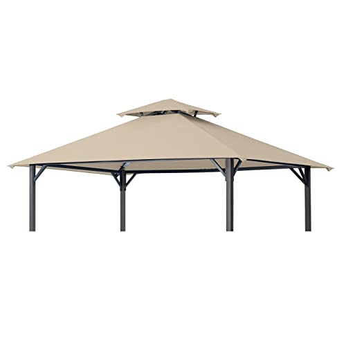 Grill Gazebo Replacement Canopy Top Roof, EasyLee 5x8 Canopy Top Cover, Double Tiered BBQ Gazebo Cover, Fits for Gazebo Models L-GG001PST and L-G