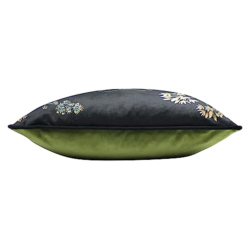 Wylder Nature Midnight Garden Birds Outdoor Cushions Twin Pack,Aqua,43 x 43cm
