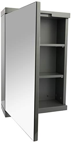 House & Homestyle Mirror Cabinet, H 50cm x W 32cm x D 14cm, Gray