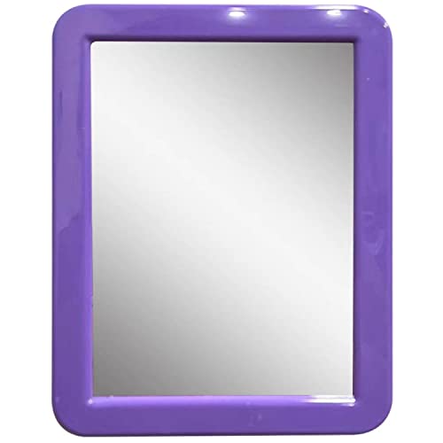 Magnetic Locker Mirror for School Locker, Gym Locker, Office Cabinet, Workshop or Refrigerator, Makeup Mirror, 5" x 7" (Black)