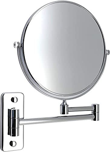 Vkzylife Upgrade 8" Large Size Wall Mount Makeup Mirror with 10X Magnification Double-Sided Swivel Mirror 360 Degree Extendable Arm