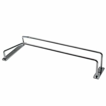 Abcsea 24 cm Wine Glass Holder Rack, Chrome Wine Glass Holders Hanging Under Shelf, 1 Piece (1 Row)